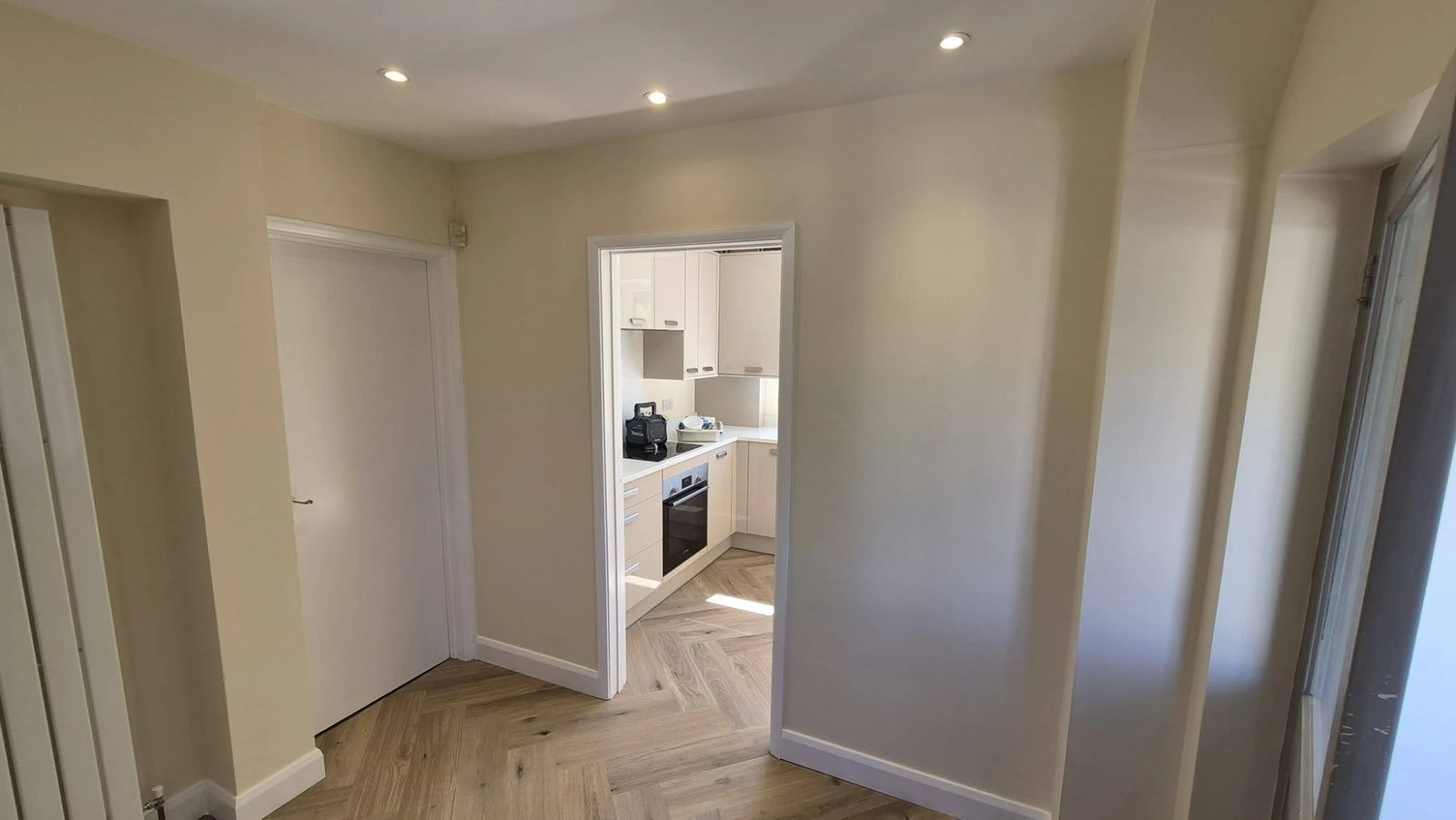 Hallway and kitchen refurbished throughout